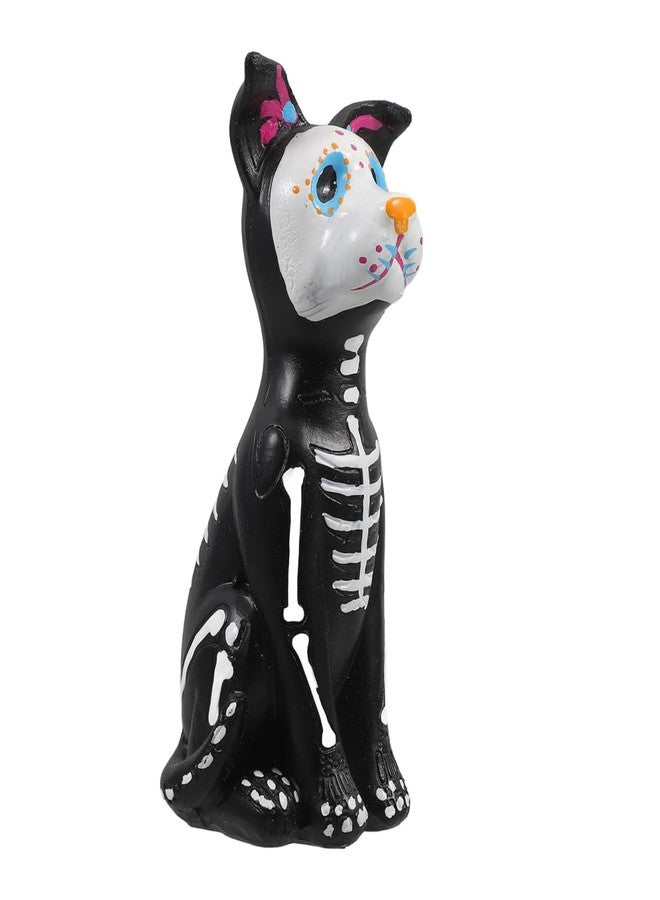 HEBYJO Day of The Dead Dog Figurine, Halloween Sugar Skulls Animal Statue Resin Skeleton Sculpture, Ofrenda Decorations for Altar Dog - Image 1